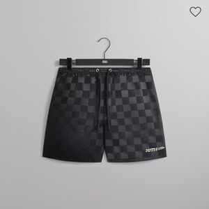 Kith Checkered Satin Collins Short in Black Men’s Size Large Fall 2024 NWT.